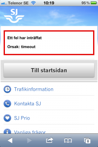 mobil.sj.se funkar bara ibland
